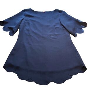 Sail to Sable Deep Blue Top w/scalloped sleeves Size Small